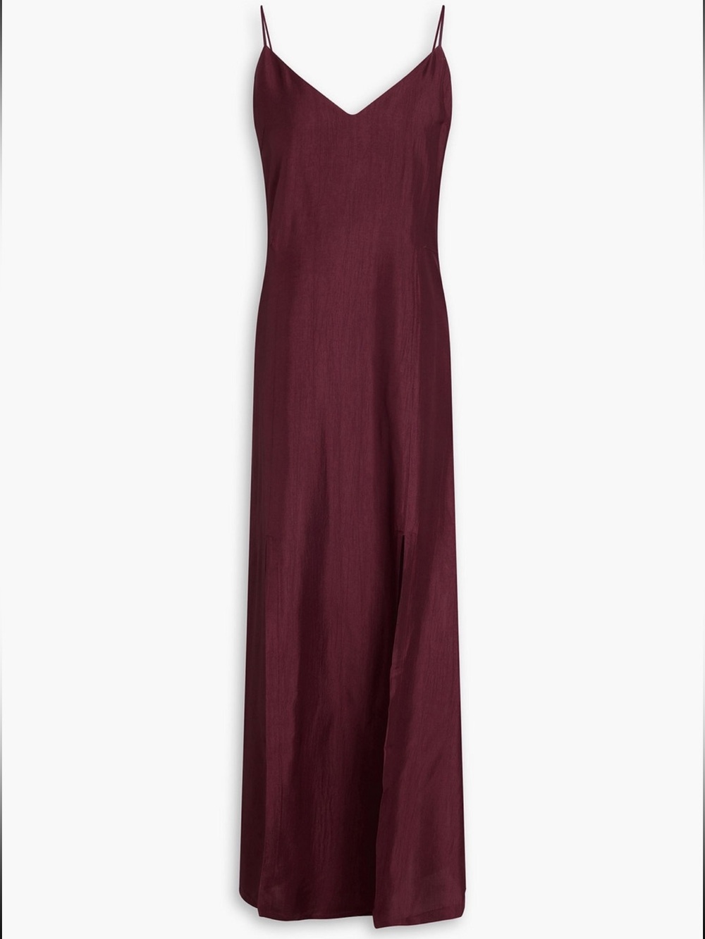 Women's Burgundy Slip Maxi Dress with Spaghetti Straps